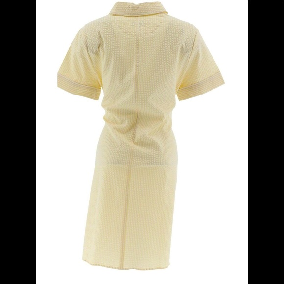 Denim & co yellow seersucker shirt dress size 1X - Picture 2 of 9